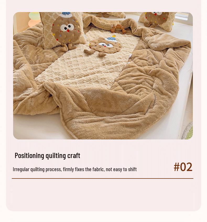 Winter Cartoon Kissen & Decke Kombi: Niedlich, Verdickt, Doppelte Verwendung für Auto oder Zuhause