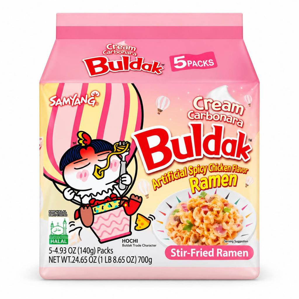 Samyang Cream Cheese Spicy Chicken Flavor Buldak Noodles Stir Fried Noodles
