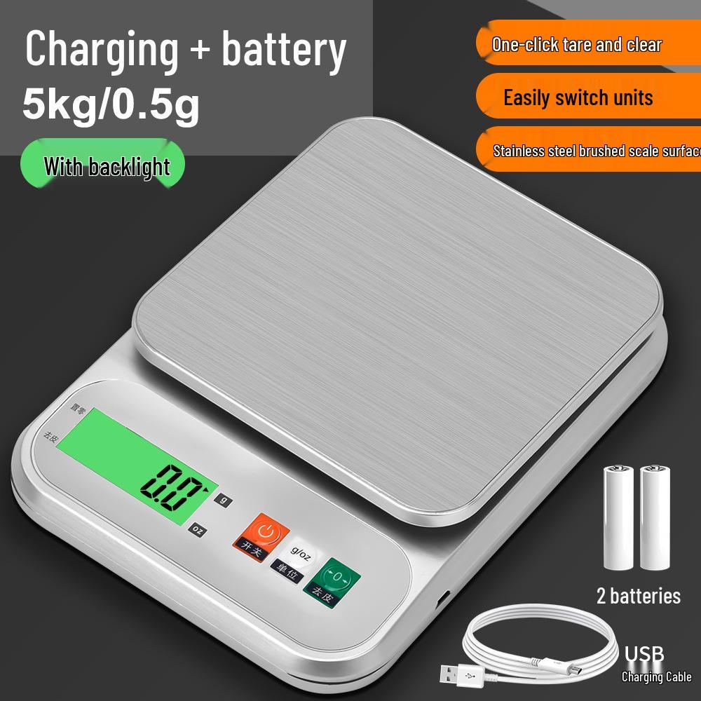 Stainless Steel Electronic Kitchen Scale for Baking and Coffee