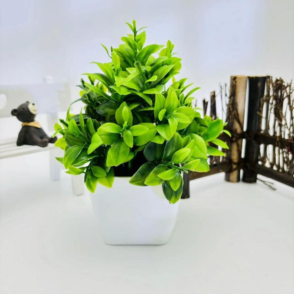 Modern Artificial Green Plant Potted Decor For Home Office And Tabletop Display