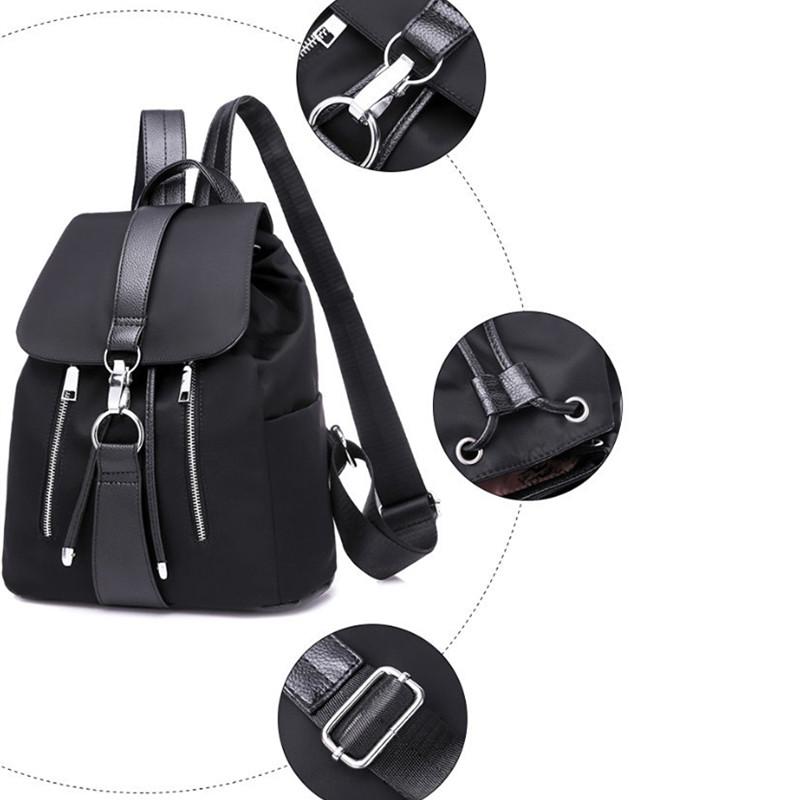 Buy School Backpack Nylon Women Black Bag Knapsack CODE at affordable