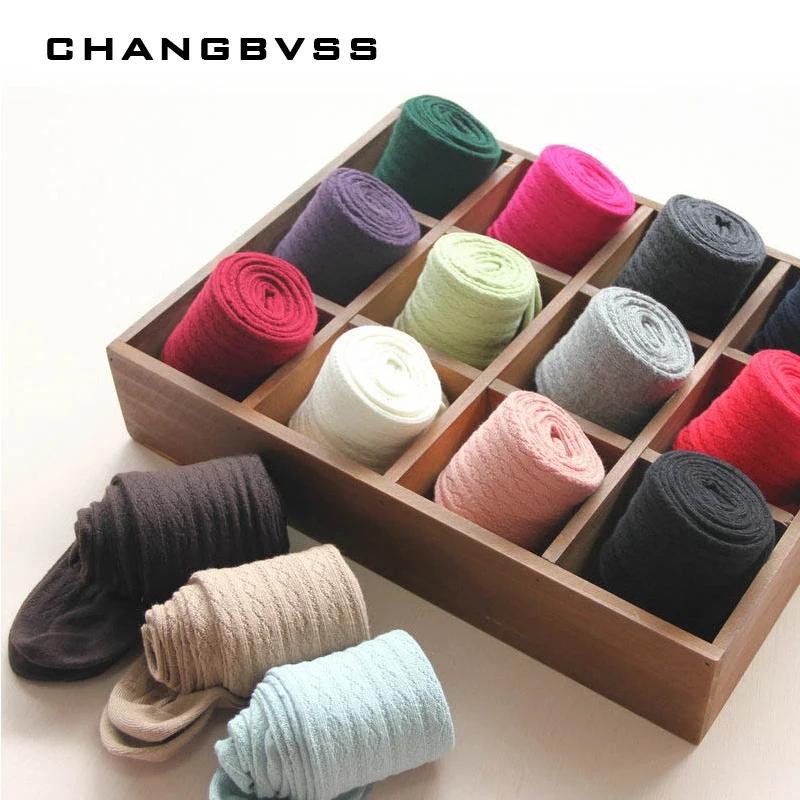 Baby Girls Tights Elastic Waist Elementary School Student Pantyhose Spring Autumn Girls Legging Children's Knitted Pantyhose