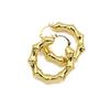 Christmas Gift Stainless Steel 18K Real PVD Gold Plating Bamboo CC Shape Hoop Earrings Waterproof Jewelry for Woman