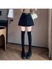 Women's High-Waisted A-Line Skort: 2026 Spring/Summer Fashion, Two-Piece Design, Wide-Leg, Casual Shorts.