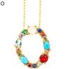 Women Cubic Zirconia Inlaid 26 English Letters Pendant Chain Necklace Jewelry