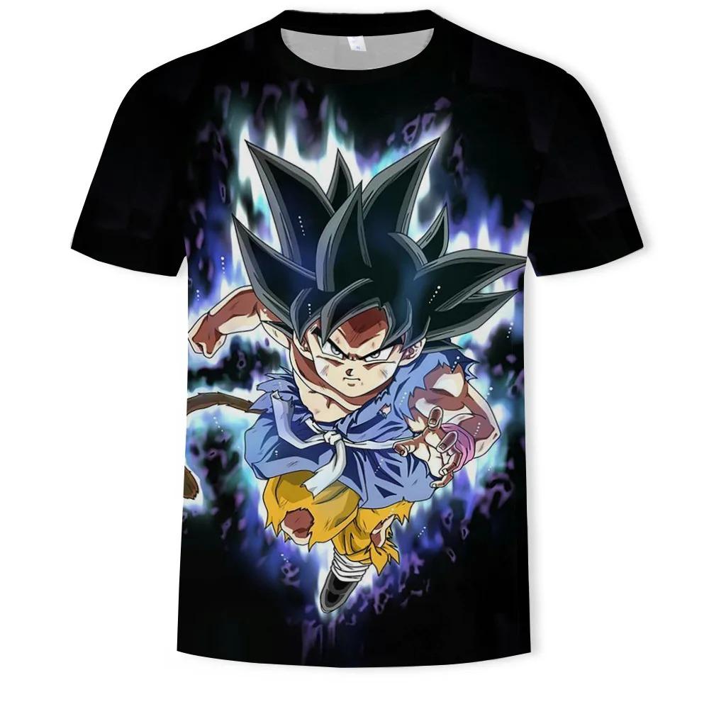 Dragon Ball Series 3D Digital Printed Men's Fashion Trend Round Neck Short Sleeved T-shirt