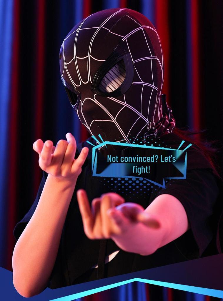 Electrically Blinking Spider-Man Mask with Light-Up Eyes - Perfect for Christmas Cosplay