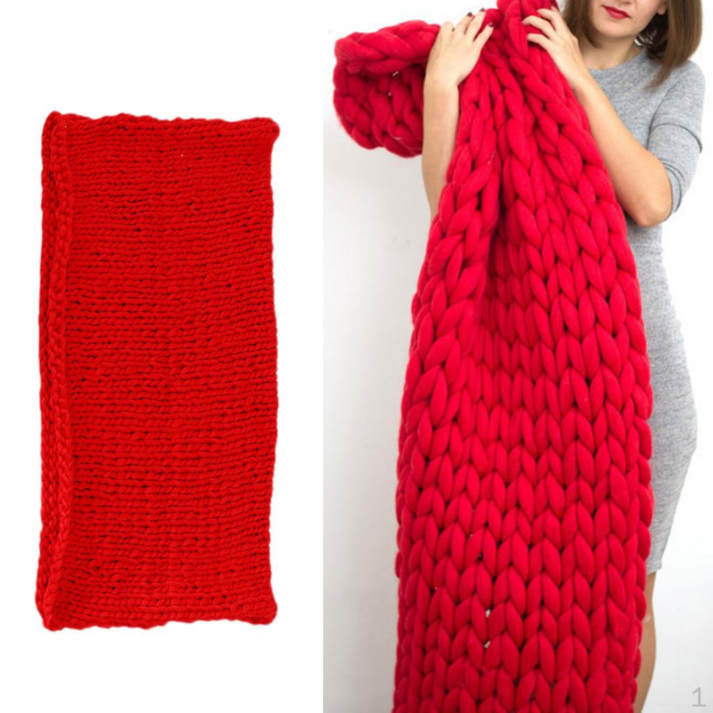 Chunky Knit Blanket Large Bulky Arm Knitting Big Wool