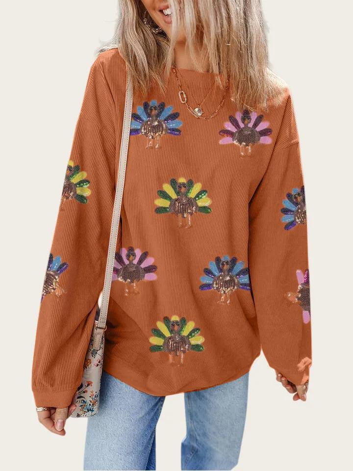 2025 European Autumn/Winter Women s Christmas Print Loose Pullover Hoodie Small