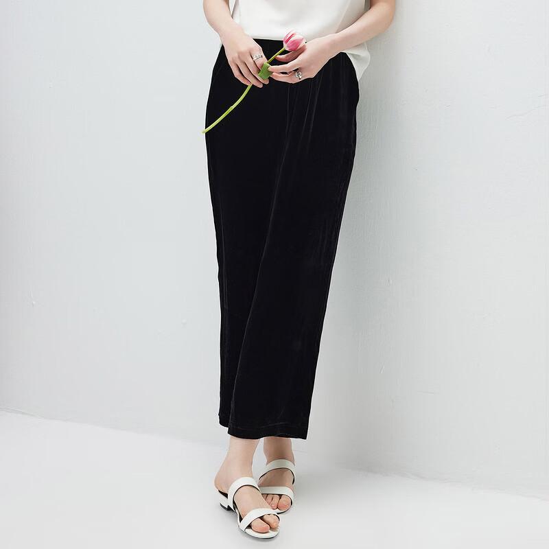 Women's Mulberry Silk Drawstring Straight-Leg Pants