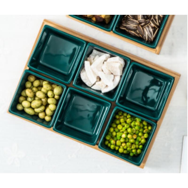 Qianxing Ceramic & Bamboo Snack & Fruit Platter