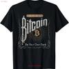 Vintage Bitcoin HODL Be Your Own Bank Distressed Crypto T Shirt vintage Washed Top For Everyday Wear Soft streetwear Versatile