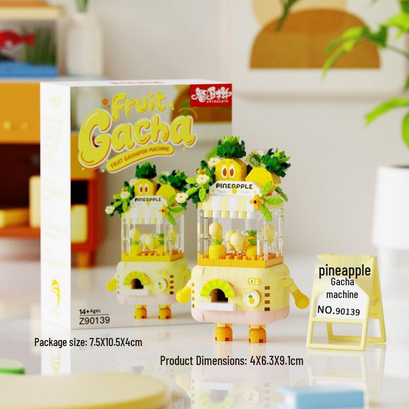 Creative Fruit Gashapon Machine Building Blocks - Educational Toy & Ornament