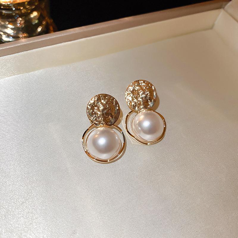 GemChic Women's Earrings Fashion Ear Stud Needle Embed Zircon Imitation Pearl Geometric Earrings Versatile Birthday Christmas Jewelry Gift