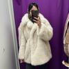 Fur Coat Women's Autumn And Winter Warm Suit Collar Imitation Fur Coat Medium Long Fox Fur Coat