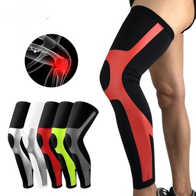 1 pz. Manicotto a compressione sportiva per le gambe, lunghezza intera, supporto per le gambe, ginocchiere lunghe per esercizi, ciclismo, uomini e donne, camminata, corsa, basket
