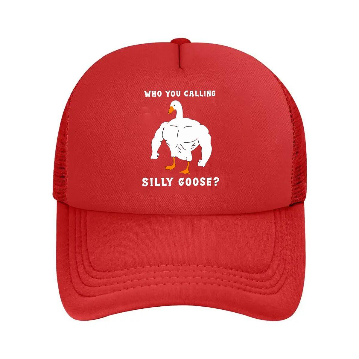 Funny Muscle Goose Mesh Baseball Cap Hip Hop Adjustable