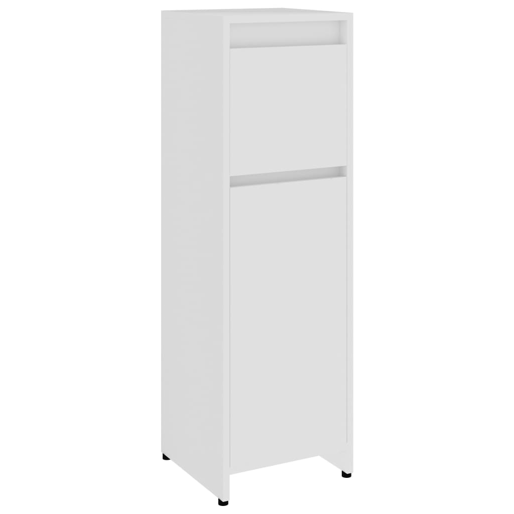 4 Piece Bathroom Furniture Set White Particleboard