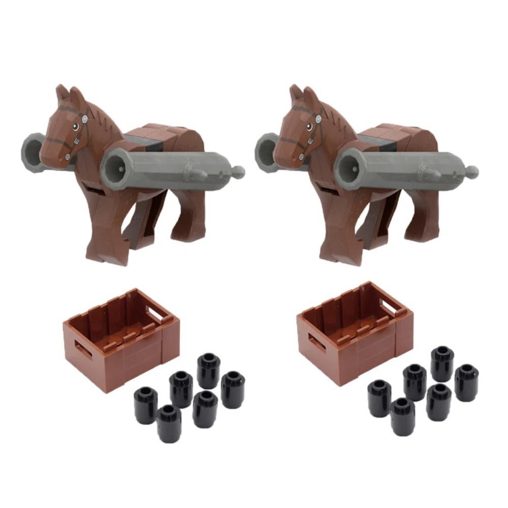 MOC Animal Building Block Accessories Set Crow Parrot Peacock Eagle Flamingo Transport Horse Ox Cart Gift Brick Model Toy K001