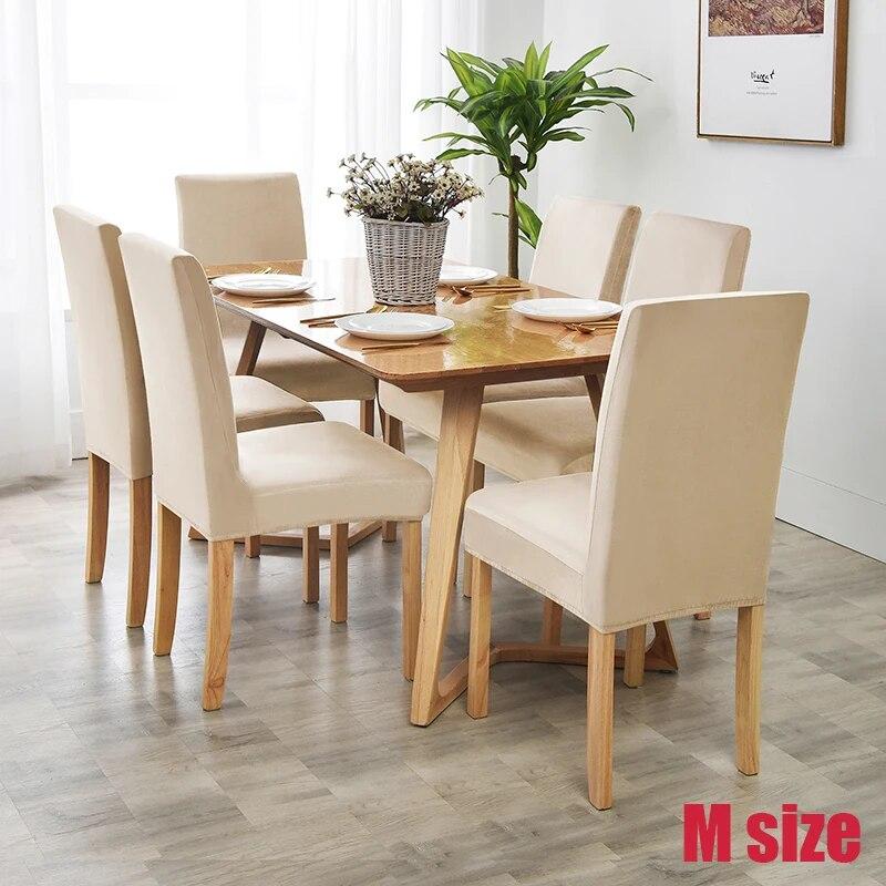 High Back & Universal Velvet Chair Cover Stretch Soft Chair Covers for Dining Room Wedding Hotel Home Decor Seat Case M XL Size