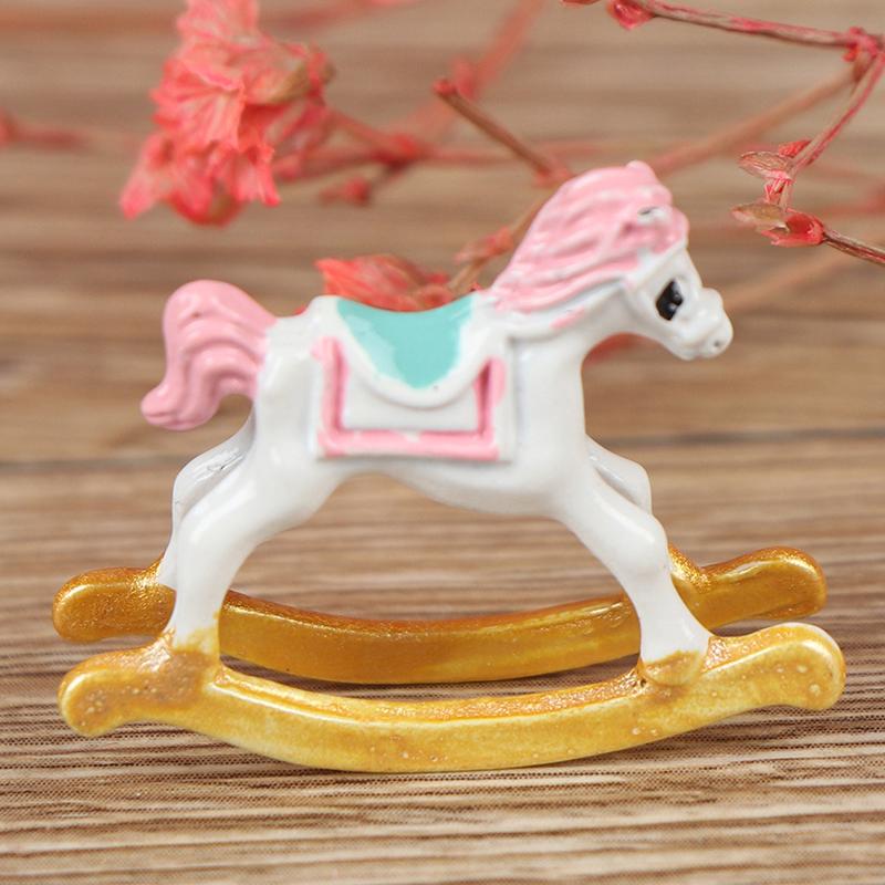 Dollhouse Miniature Colored Rocking Horse Chair Nursery Room Furniture 1:12 Doll House Accessories High Quality Toys for Children