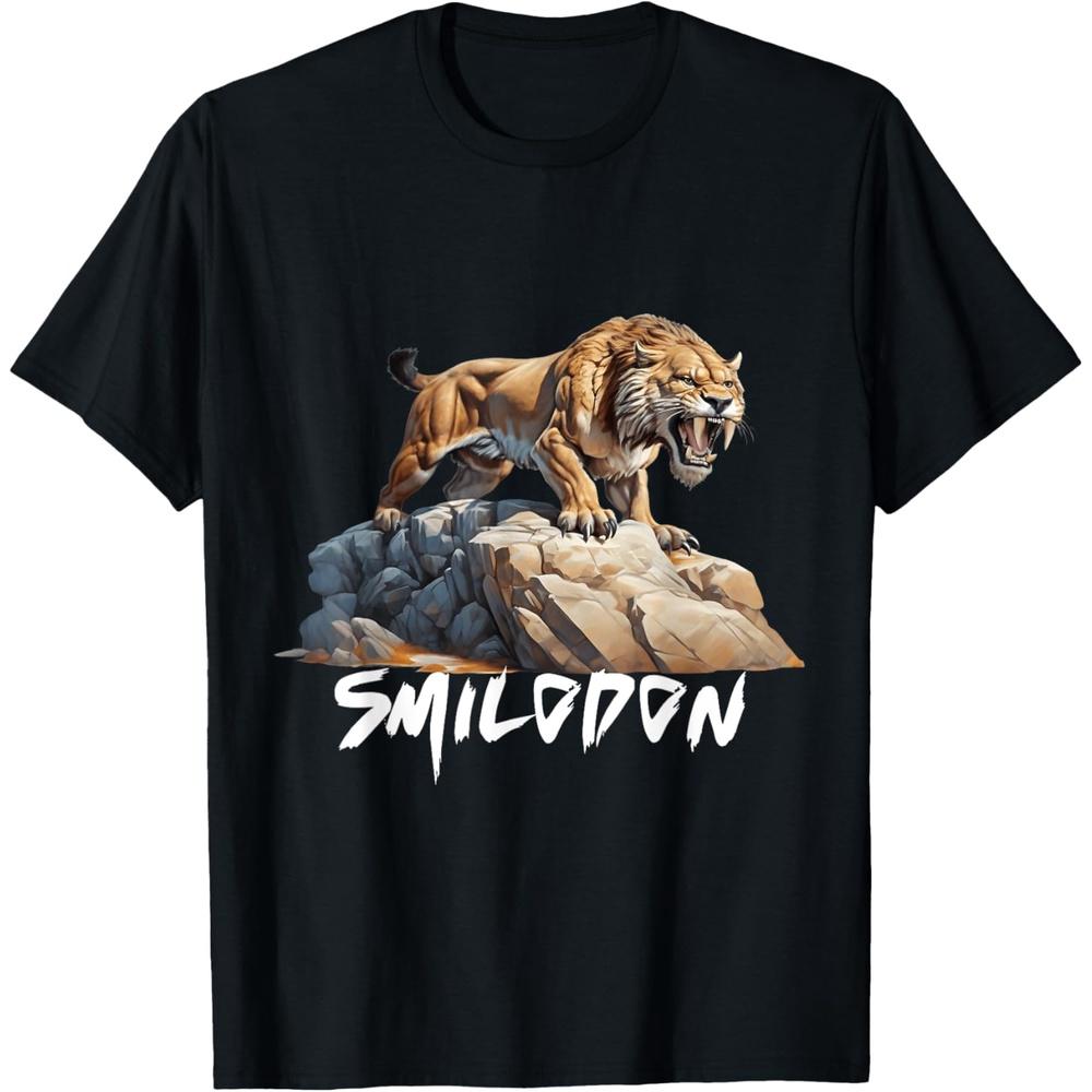 Smilodon Saber-Toothed Cat SaberTooth Tiger Design T-Shirt M