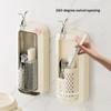 Wall Mounted Utensil Cutlery Holder Drainage Design Cute Rabbit Decor Chopstick Organizer for Dorm Kitchen Use