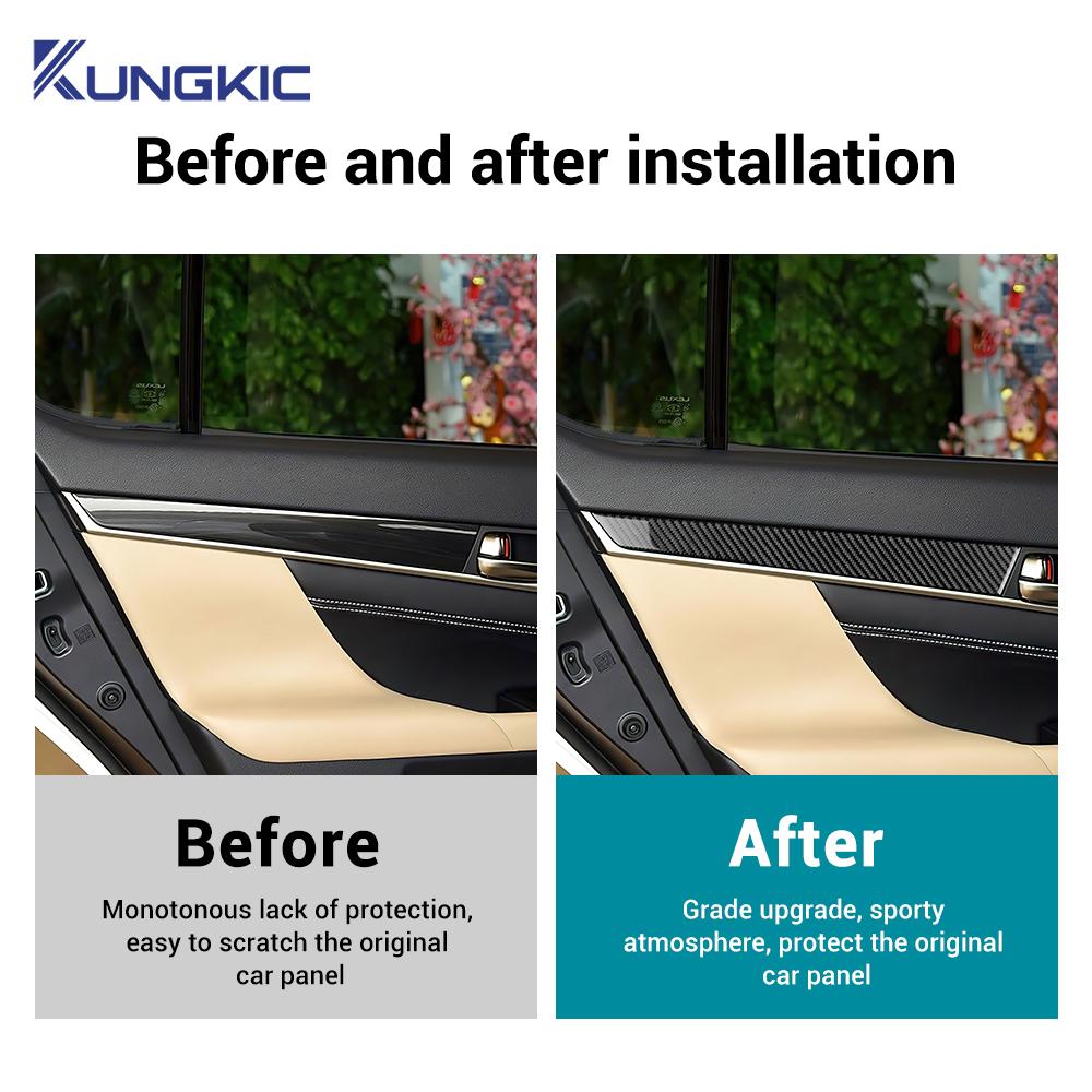 For Lexus GS 2012 2013 2014 2015 2016 2017 2018 2019 Real Soft Carbon Fiber Sticker LHD RHD Car Door Protect Panel Interior Trim