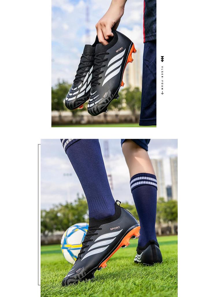 Men's Low-Top Football Shoes for Students, Competition & Training with AG Studs for Artificial Turf