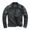 Chinesische Größe Vintage Gewaschenes Schwarz Motorradjacke Herren Echte Lederjacken 100% Rindsleder Mantel Moto Bikerjacke