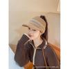 Women S Winter Warm Knit Hat Adjustable Ponytail Empty Top Baseball Cap Ear Protection