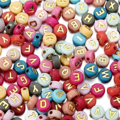 100-500 sztuk/partia Multicolor akrylowe litery koralik alfabet alfabet Spacer luźne koraliki dla DIY bransoletka tworzenia biżuterii ustalenia akcesoria