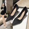 Versatile Professional Spring Mid-heel Single Shoes High Heels Stiletto Work New Pointed Fairy Shoes
