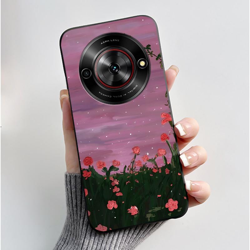 Cute Cartoon Case For ZTE Blade A75 5G/Nubia Focus 5G/Nubia Calf 5G Printing Shell Protective Cover Soft Silicone Black Casing