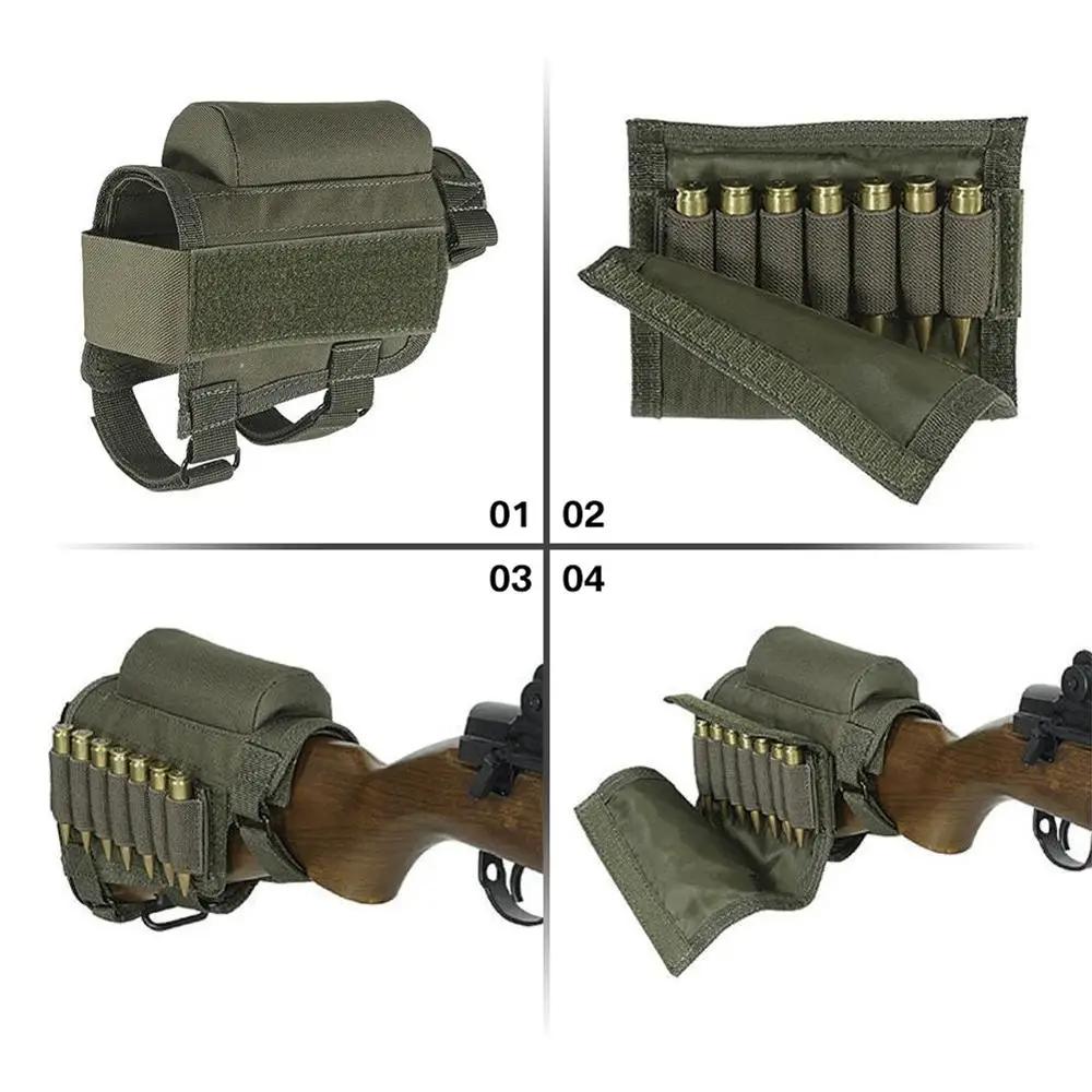 Outdoor Hunting Shotgun Bullets Holder Tactical Shooting 98K Rifle Gun Ammo Pouch Bag Tactical Cheek Rest Bullets Buttstock Pack