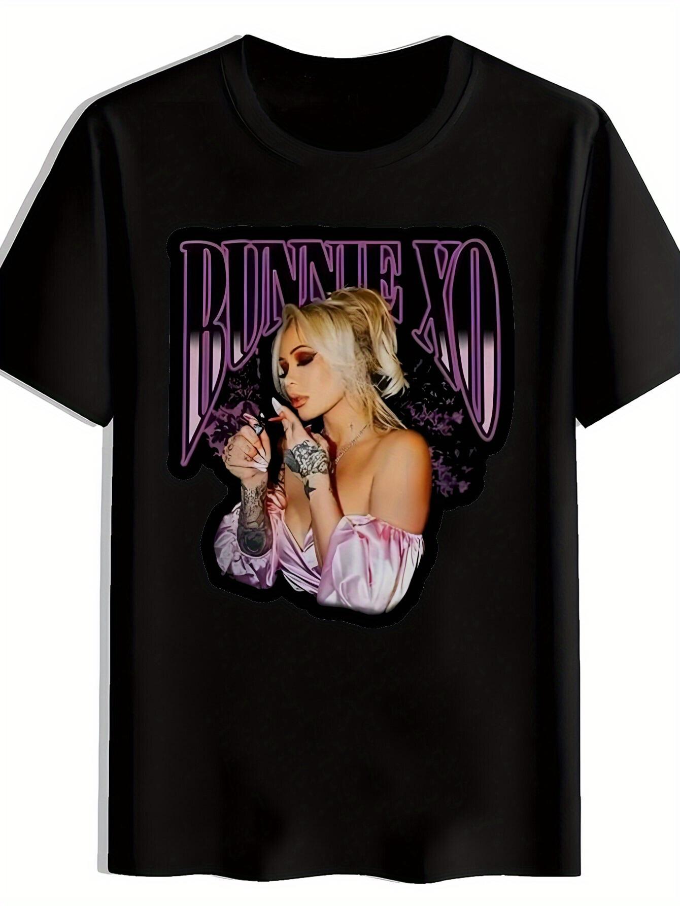 Black  BUNNYXO  Graphic T-shirt - Trendy Short Sleeve S