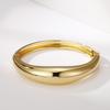 New Arrival Custom Size Solid Color Zinc Alloy Gold Bangle Bracelet for Women Minimalist Jewelry