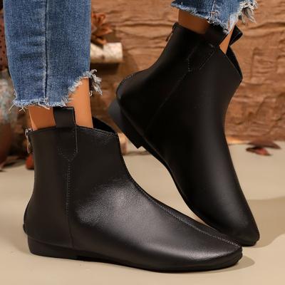 Retro Stiefeletten mit spitzer Zehenpartie Damen Flach 2025 Neue Frühling und Herbst Einzelstiefel Skinny Boots