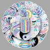 50 Holographic Sparkle Laser Stickers: Colorful, Trendy, Waterproof for Skateboards or Storage Boxes