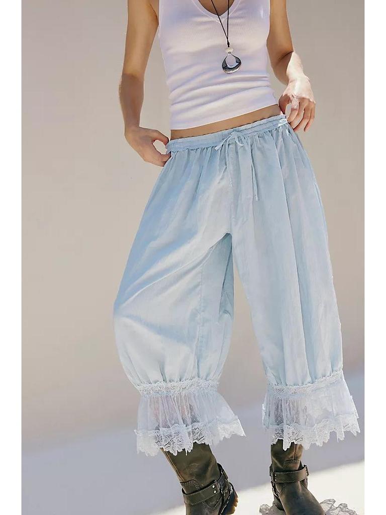 2026 European Spring Women's Lace Tie-up Pajama Shorts – Comfortable & Skin-friendly