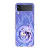 Genshin Impact Cartoon Logo For Samsung Galaxy Z Flip 3 4 5 Hard Folding Clear PC Phone Case For Samsung Z Flip3 Cover Bumper