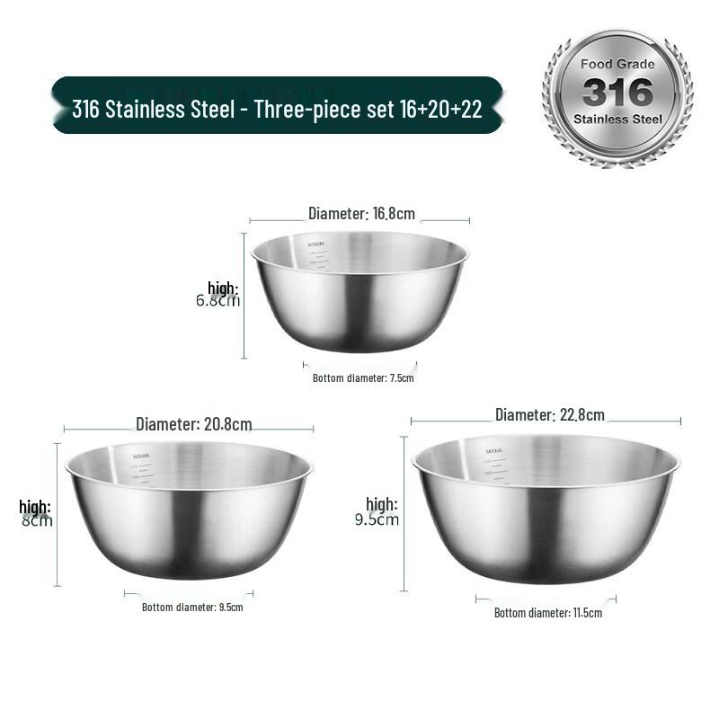 ZISIZ Food-Grade Stainless Steel Basin