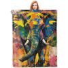 Elephant Blanket Gifts for Women Girls Super Soft Cozy Elephant Throw Blanket Warm Fuzzy Plush Fleece Bedding Decor Blanket