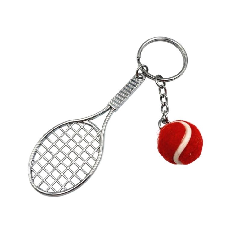 Modern Metallic Tennis Bag Keychain Lightweight Purse Decoration Friendly Key Holder Practical Wear Resistance