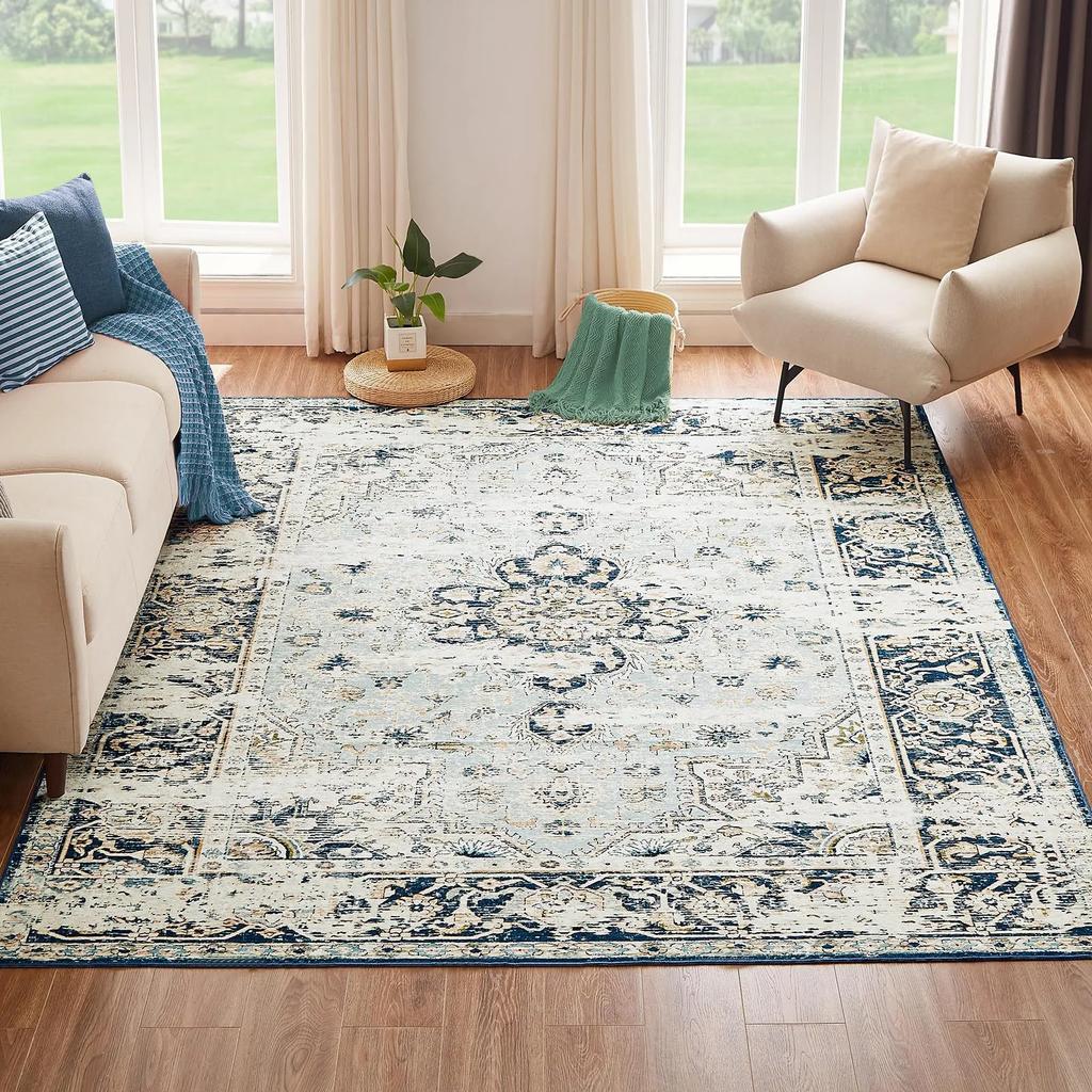 Persian National Style Carpet Retro Nordic Light Deluxe Bedroom Living Room Fully Covered with Imitation Cashmere Carpet