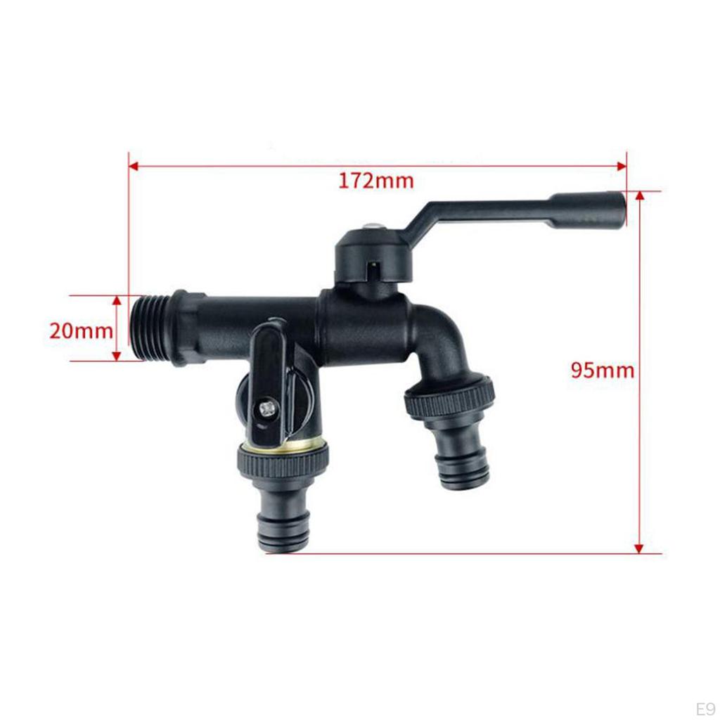 1 in 2 Out Outdoor Faucet Brass Simple to Use Cold Water Multipurpose Bibcocks for Hotel