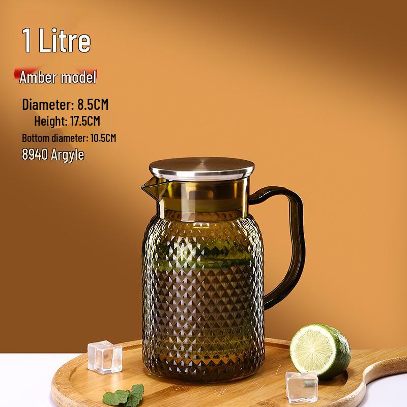 Commercial Cold Water Striped Acrylic Pitcher - Durable and Drop-Proof for Juice, Tea, Water, or Lemonade.