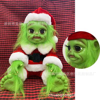 Christmas Grinch Ornament Doll Plush Toy Christmas Grinch Green Furry Monster Stuffed Toy Children's Gift
