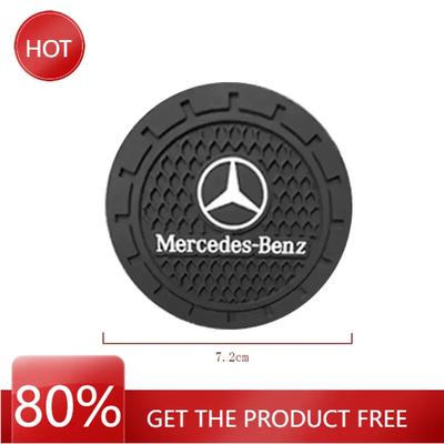 Nouveau 80% Pour Voiture AMG Pour Mercedes benz AMG 1/2 pièces Tapis Antidérapant Pour Porte-Gobelet de Voiture Tapis en Caoutchouc Pour Mercedes Benz Classe B/C/E/S