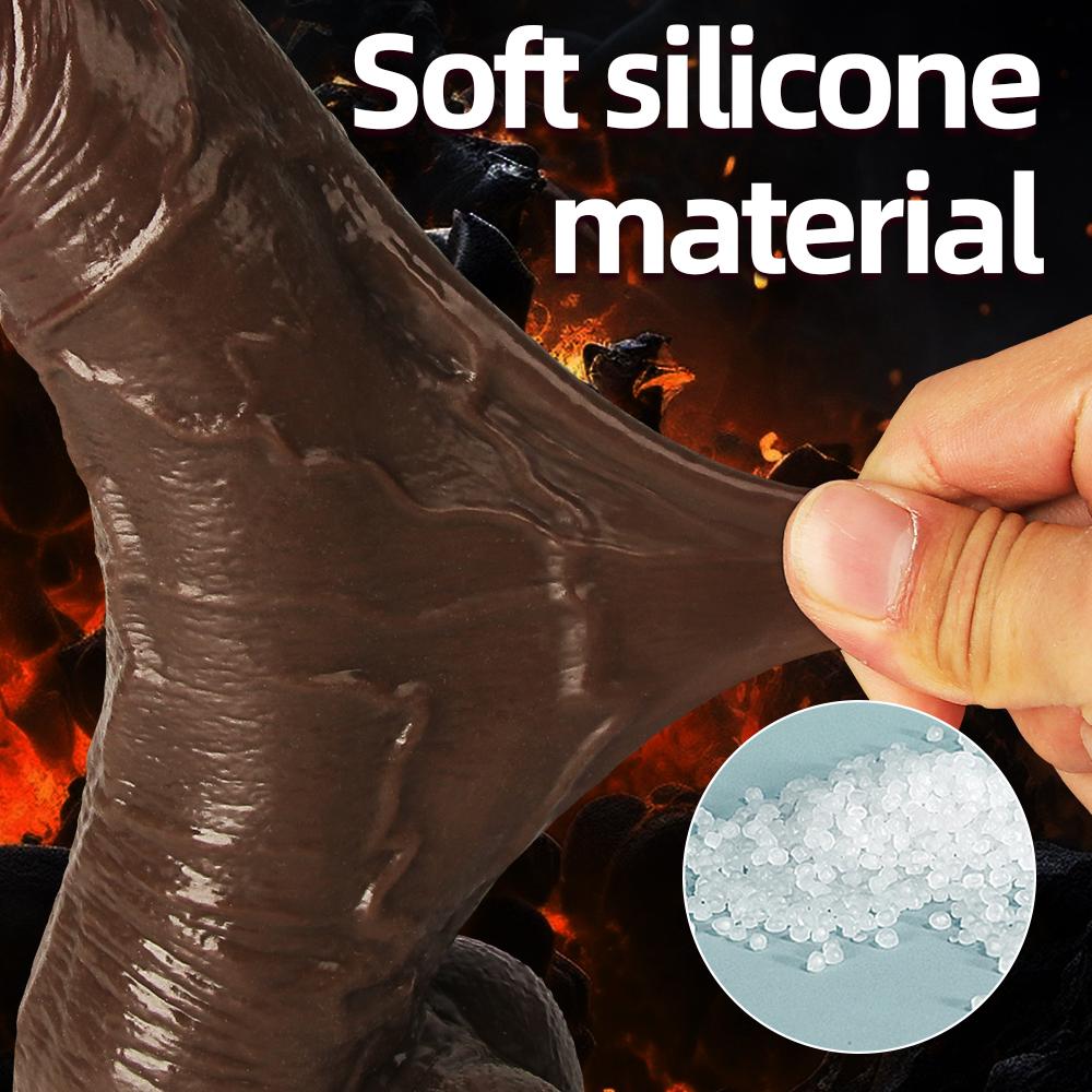 Realistic Large Dildo for Female Beginners Skin Sliding Foreskin Anal Vagina G Spot Big Soft Silicone Stimulation Anal Plug Massager Dildo Sex Toy
